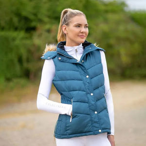 Chaleco de equitación acolchado para mujer al por mayor, ropa de abrigo ecuestre ligera resistente al agua con logotipo personalizado - Product Image 2