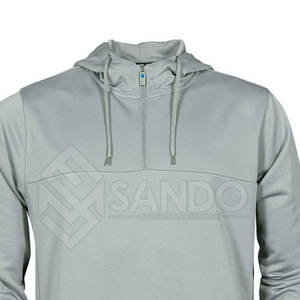 Ropa de calle de alta calidad, venta al por mayor de gran tamaño, sudaderas con capucha de media cremallera, ropa de moda para hombres, sudaderas básicas de mezcla de algodón - Product Image 3