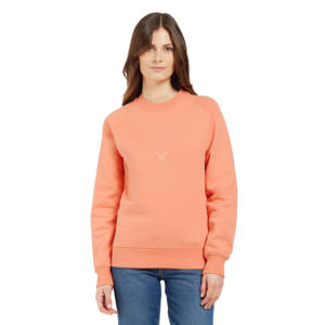 Sweat-shirt en molleton 100% coton biologique à col rond pour femme, coupe ample, logo personnalisé sur le devant, ODM - Product Image 1