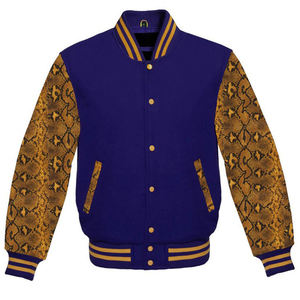 Haute qualité personnalisé noir laine automne varsity veste adultes col montant bouffée impression bras conception séchage rapide haute rue - Product Image 1