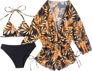 新着レディースデザイナープリント文字列ビキニセット耐久性のある高品質美しいスタイルボタン装飾カスタムラベルフロント価格 - Product Image 3