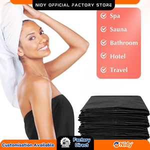 NIDY Robe de protection légère non tissée noire jetable de base pour les soins de santé EPI Hôpitaux Beauté Soins personnels - Product Image 5