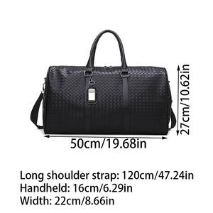 Sac de voyage grande capacité, design simple/double, en cuir PU avec fermeture éclair - Product Image 2