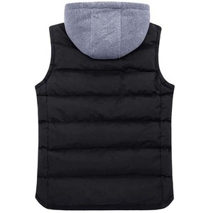 Puffer <b>Jackets</b> High Street Quality Hoodie Plain Solid Color <b>Men's</b> Down Puffer <b>Jackets</b> OEM Custom Printed Winter Sleeveless - Product Image 3