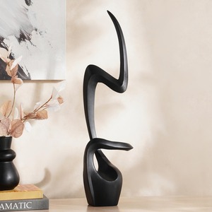 Escultura de cara de Metal dorado moderno, obra maestra artística hecha a mano, acento decorativo perfecto para espacios elegantes - Product Image 2