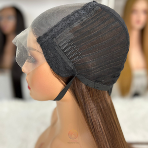 Perruques Brésiliennes Les Plus Impressionnantes en Cheveux Humains, Sans Colle, de Haute Qualité, Fermeture en Tulle Transparente 5x5, Cheveux Lisses Comme des Baguettes, 22 Pouces - Product Image 5