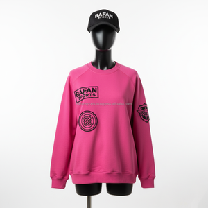 เสื้อสเวตเตอร์คอตตอนผ้าฟลีซ GSM สำหรับผู้หญิงเสื้อสเวตเตอร์ระบายอากาศได้ดีสีชมพูใช้ปักโลโก้ได้ตามต้องการ - Product Image 6