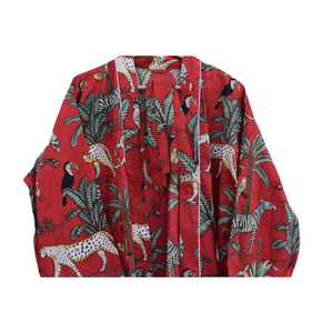 Kimono Peignoir en coton Robe de nuit d'été ouverte sur le devant pour femmes Robe de plage - Product Image 6