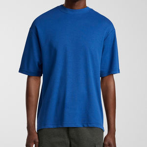 เสื้อยืดทรงบ็อกซี่ถักนิตติ้งระบายอากาศดีไซน์ใหม่ขายดีที่สุด ขนาดสั่งทำได้ ผ้าฝ้าย 100% เสื้อยืดแขนสั้นผู้ชายสำหรับฤดูร้อน ออกกำลังกาย สีพื้น - Product Image 1