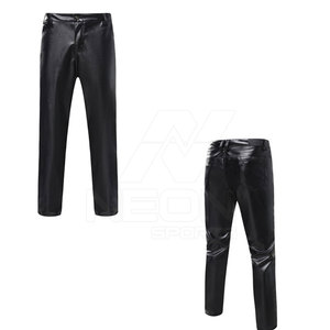 Pantalones de cuero para hombre de nuevo estilo para uso en exteriores, lavados, de la mejor calidad, de color sólido, a precio económico. - Product Image 3