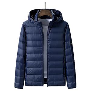 แจ็กเก็ตขนเป็ดมีฮู้ดสำหรับผู้ชาย, แจ็คเก็ตขนเป็ดกันลมหมวกถอดออกได้น้ำหนักเบาเสื้อโค้ทผู้ชาย - Product Image 4