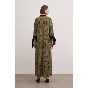Robe de soirée longue à imprimé floral, coupe trapèze, avec détail manches, pour mariage ou soirée - Product Image 6