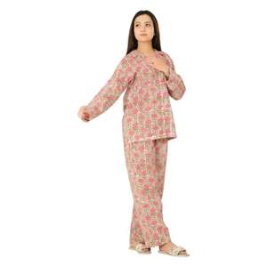 <b>Women's</b> Handmade Cotton <b>Pajama</b> Set Lightweight Block Print Nightgown <b>for</b> <b>Summer</b>-Nightwear - Product Image 5