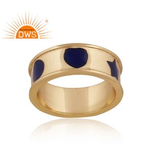 Último diseño hecho a mano 18K chapado en oro banda anillo Demi joyería fina para mujer regalo para ella - Product Image 3