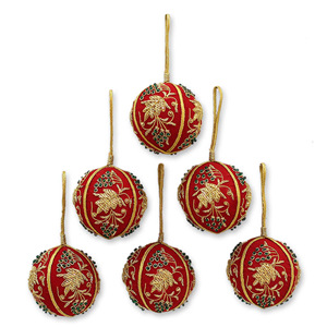 Tesoros navideños atemporales Adornos colgantes hechos a mano de alta calidad Adornos bordados festivos Árbol de bola con cuentas de vacaciones único - Product Image 2