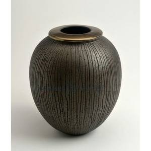 Vase à fleurs en verre plaqué or et transparent de la plus grande qualité en aluminium, design élégant, vase à fleurs décoratif et pot - Product Image 4