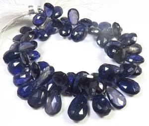 Factory Price on Natural Blue Iolite Pear Beads 10-16mm 7-Strand Faceted Cut Gemstone Loose Beads From Blue Iolite For <b>Necklace</b> - Product Image 4