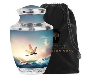 Honey Bee, urna de cremación hecha a mano, urna conmemorativa de aluminio recubierta de Meena Premium, grabado a prueba de fugas, Tributo digno - Product Image 1