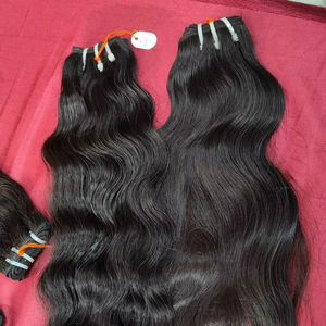 ผมทอจากอินเดียแบบดั้งเดิมที่ยังไม่ผ่านกระบวนการ100% จากอินเดียไม่มีการไหลและการพันกันทอผ้าผม - Product Image 1