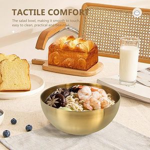 ชามก๋วยเตี๋ยวโลหะสีทองแบบเดี่ยวสำหรับร้านอาหารโรงแรมชามก๋วยเตี๋ยวแบบเย็นโดยงานฝีมือ HF - Product Image 4