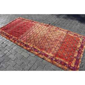 4.1x9 ft Vintage Turkish Rug, Area Rug, <b>Red</b> <b>Wool</b> Rug - Product Image 2