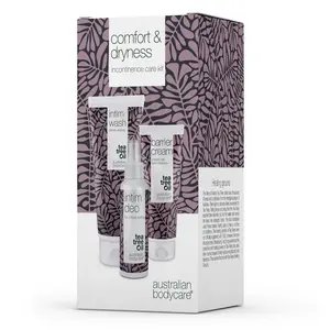 Lot de 3 soins d'incontinence avec savon intime à l'huile d'arbre à thé, crème barrière et déodorant intime. Contre les odeurs désagréables