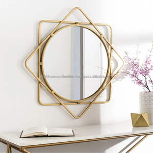 Miroirs muraux en métal de conception tendance avec bords en zigzag plaqué argent nouveau miroir mural de style moderne pour bassin - Product Image 2