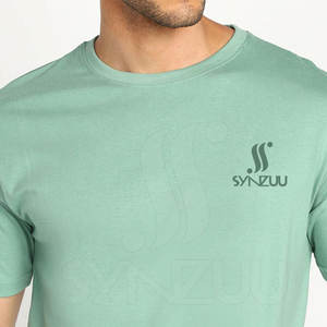 Último diseño MOQ bajo 100% algodón camisetas de hombre ropa de moda gran oferta hombres Camisetas De Color sólido hombres camisetas - Product Image 5