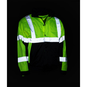 Chaqueta de seguridad de alta visibilidad, bombardero de alta visibilidad, forro con cremallera, transpirable, impermeable, ligera, chaqueta de seguridad personalizada para hombres - Product Image 6