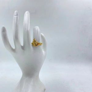 Anneau de grappe en laiton plaqué or géométrique moderne de style contemporain Anneaux de mode de conception angulaire accrocheurs - Product Image 1