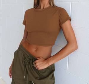 Camiseta Corta Deportiva para Mujer, para Yoga, Fitness, Entrenamiento en Gimnasio y Ropa Deportiva Activa Cómoda - Product Image 1