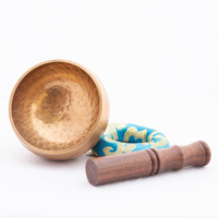 Bol chantant tibétain en laiton, antique du Népal, traditionnel, plaqué, pour la méditation, la relaxation, la prière, la pleine conscience, la thérapie sonore, religieux