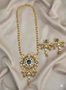 ชุดสร้อยคอโบราณแบบดั้งเดิม ขัดเงาสีทองอย่างดี สไตล์มรดกทางประวัติศาสตร์ เหมาะสำหรับงานแต่งงาน เทศกาล และโอกาสพิเศษ - Product Image 4