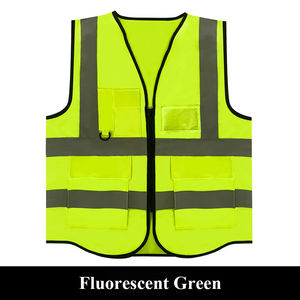 Gilet de construction personnalisé haute visibilité vêtements de sécurité avec fermeture à glissière réfléchissante multi-poches gilet en maille de vêtements de travail haute visibilité - Product Image 2