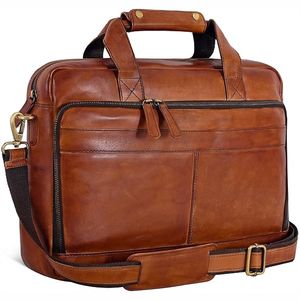 Meilleure vente Sacs de bureau en cuir véritable à la mode pour hommes Sac en cuir fait à la main Sac avec logo personnalisé - Product Image 6