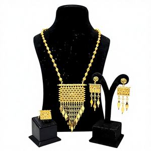 Nouvel ensemble de collier pendentif plaqué or 24 carats pour femme, style arabe classique, bijoux raffinés pour mariages et fêtes, idéal comme cadeau - Product Image 1