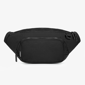 Sac banane de sport en toile noire 2026 personnalisé avec logo, pour course à pied, randonnée, avec fermeture éclair, pour téléphone et argent, pochette portefeuille - Product Image 1