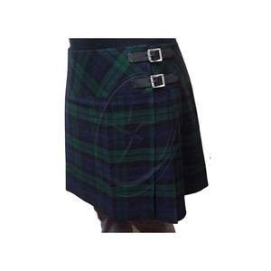 Kilt d'été pour femmes de style vintage, élément de fête mignon avec boucles de bracelet en cuir élastiques rapides et magnifiques en tissu tartan - Product Image 1