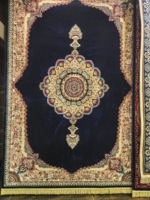 Tapis turc Adiva de style oriental, tissé à la machine, en polyester à motifs géométriques, à poils longs, résistant aux taches, de la série Nostalgia