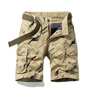 OEM Men's Casual <b>Shorts</b> Fashionable <b>Lightweight</b> Breathable Cotton Elastic Waist Multi Pocket Design Eco-Friendly Plain Dyed - Product Image 1