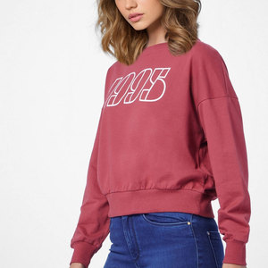 La más nueva ropa de calle de invierno para mujer, Sudadera de felpa de gran tamaño con lavado de logotipo frontal y técnicas impresas para mujer - Product Image 1