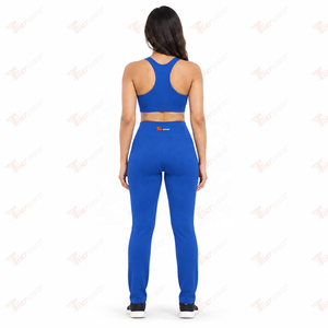 <b>Women</b> Yoga Set High Waist <b>Blue</b> Sports Bra and <b>Leggings</b> 2 Piece Seamless Breathable Full Length Activewear <b>Women</b> Yoga Sets - Product Image 4