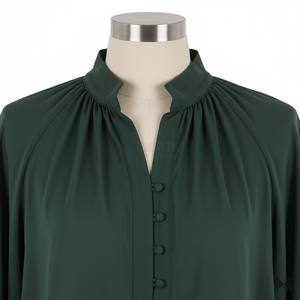 Camisa de Moda con Cuello en V para Mujer, Verano-Otoño 2025, Venta Caliente, Personalizada, Estampada, Ecológica, Lisa, Teñida, Blusas - Product Image 4