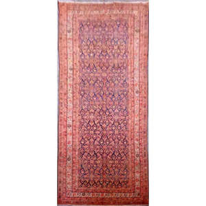 Tapis persan malayais noué à la main en laine et coton naturels 16'4'' x 7'2'' Pan2076 - Product Image 1