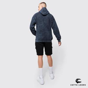 Color sólido lavado ácido hombres sudaderas con capucha material transpirable de gran tamaño 500 GSM Sudadera con capucha de algodón para la venta Tasa de fábrica - Product Image 6