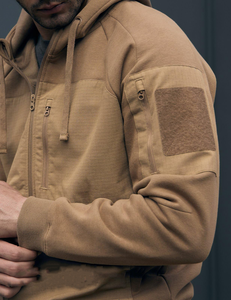 Sweat-shirt à capuche thermique d'hiver pour homme OEM, manches longues, en coton mélangé, pour l'extérieur/tactique, design en polaire d'hiver - Product Image 2