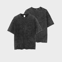 T-shirt tricoté pour homme effet délavé très demandé, 100 % coton respirant, coupe longue, haute qualité