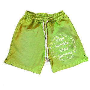 กางเกงขาสั้นผู้ชายแบบย้อมสีเอซิด ระบายอากาศได้ดี สวมใส่สบาย ขอบตัดเย็บเรียบร้อย มีกระเป๋าข้างสองช่อง เหมาะสำหรับผู้ใหญ่ - Product Image 3
