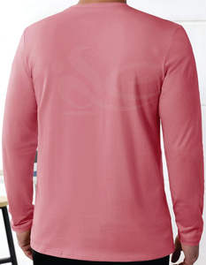 T-shirt à col rond à manches longues 100% coton pour hommes, coupe ajustée, respirant, poids lourd, anti-rides, style streetwear avec logo personnalisé - Product Image 6