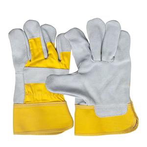 Guantes DE MONTAJE DE TRABAJO antideslizantes de cuero de grano de piel de vaca a precio al por mayor trabajo de aparejo de seguridad de calidad estándar - Product Image 5